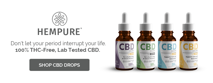 Shop CBD Drops to help with menstrual cramps and period pain