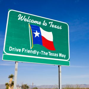  "Welcome to Texas" sign